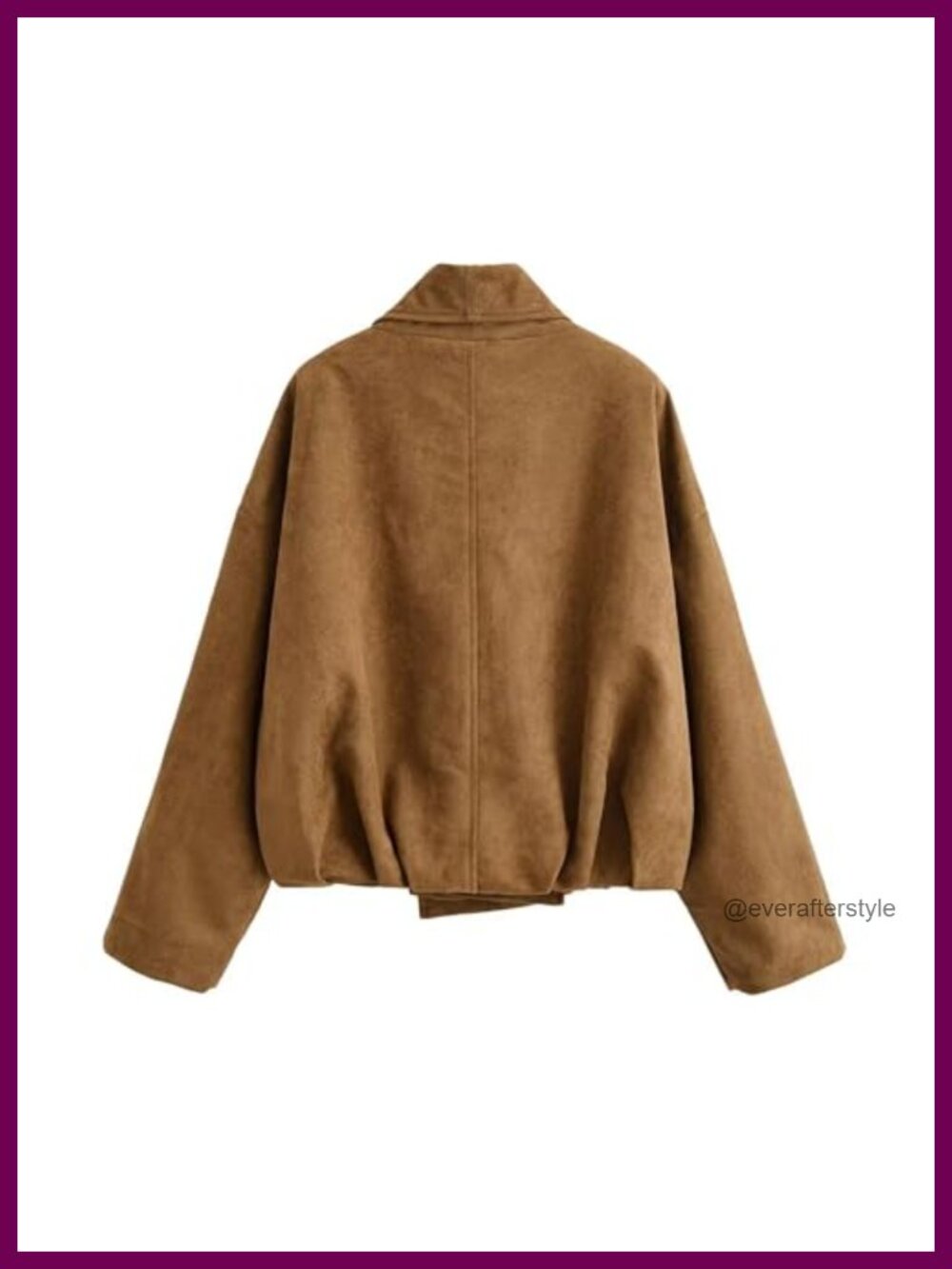 Faux Suede Wrap Jacket Lapel Collar Long Sleeve Open Front Loose Fit - Picture 3 of 6